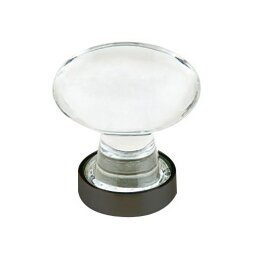 The Emtek Hampton Crystal Glass Knob 1-1/4" Wide in Oil Rubbed Bronze finish