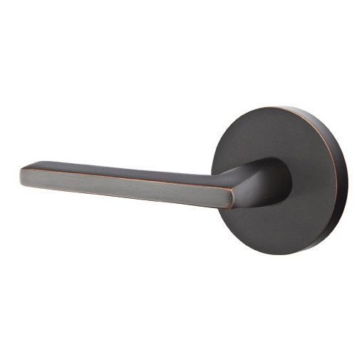 Emtek Helios Lever With Disk Rosette in Oil Rubbed Bronze finish