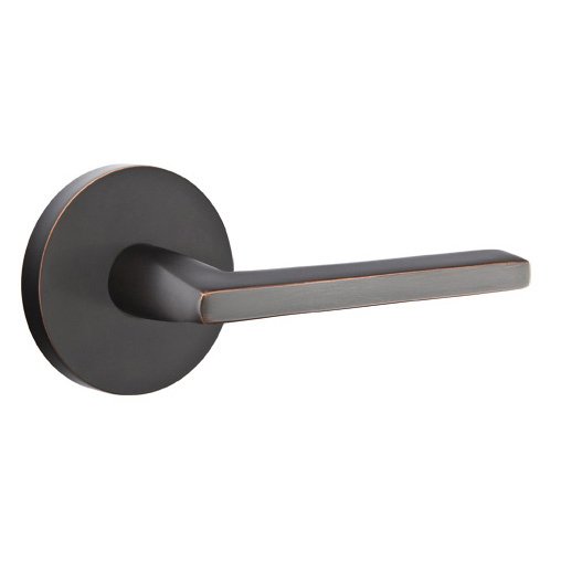 Emtek Helios Lever With Disk Rosette in Oil Rubbed Bronze finish