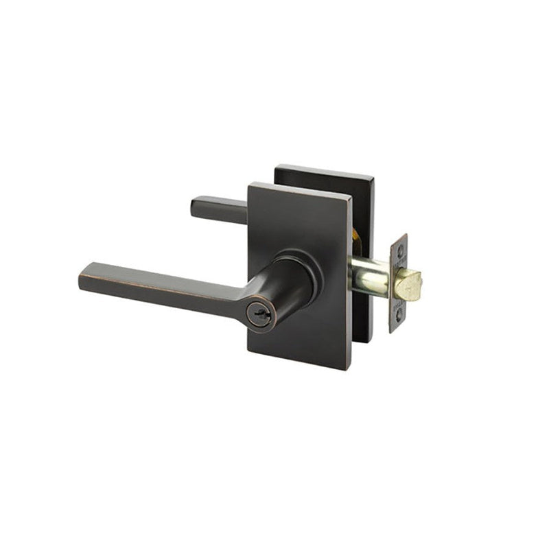 Emtek Helios Lever With Modern Rectangular Rosette in Oil Rubbed Bronze finish