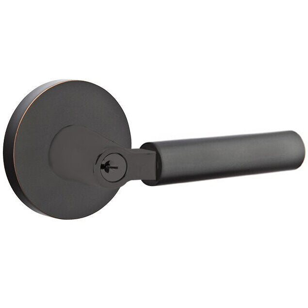 Emtek Hercules Lever With Disk Rosette in Oil Rubbed Bronze finish