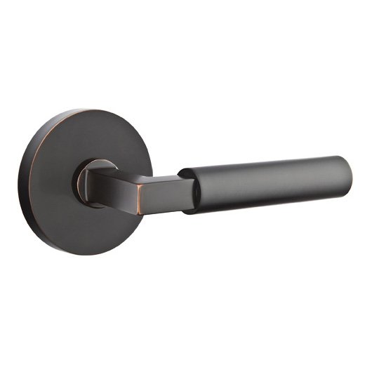 Emtek Hercules Lever With Disk Rosette in Oil Rubbed Bronze finish