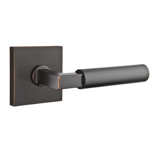 The Emtek Hercules Lever With Square Rosette in Oil Rubbed Bronze finish