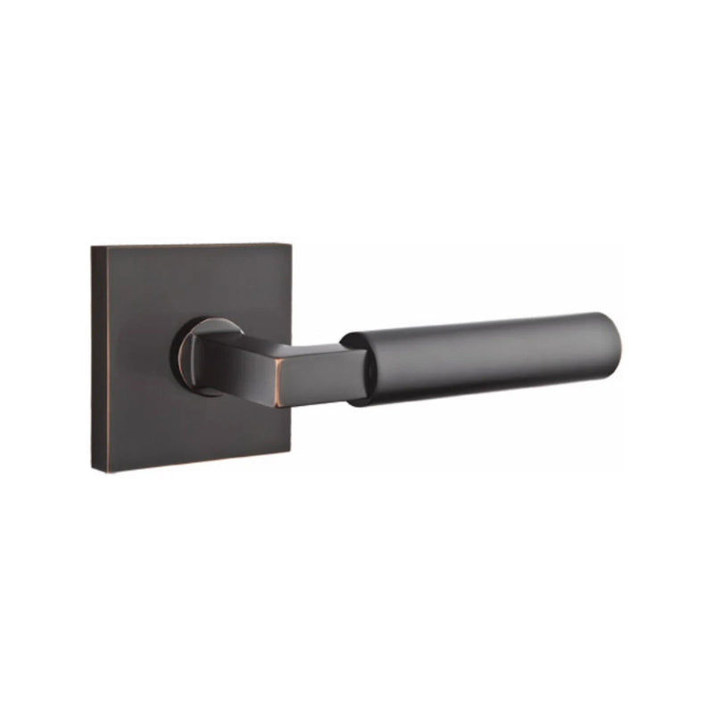 The Emtek Hercules Lever With Square Rosette in Oil Rubbed Bronze finish