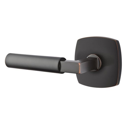 Emtek Hercules Lever With Urban Modern Rosette in Oil Rubbed Bronze finish