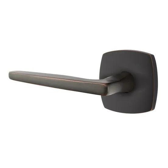 Emtek Hermes Lever With Urban Modern Rosette in Oil Rubbed Bronze finish