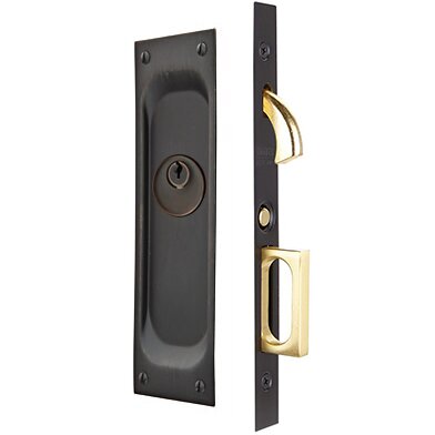 Emtek Keyed Classic Pocket Door Mortise Lock in Oil Rubbed Bronze finish