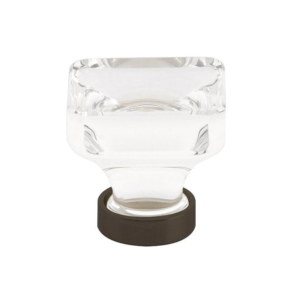 The Emtek Lido Crystal Glass Knob 1-5/8" Wide (1-1/2" Projection) in Oil Rubbed Bronze finish