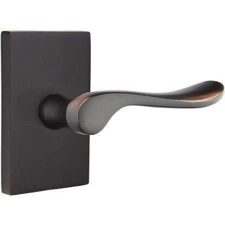 Emtek Luzern Lever With Modern Rectangular Rosette in Oil Rubbed Bronze finish