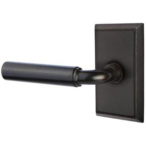 Emtek Manning Lever With Rectangular Rosette in Oil Rubbed Bronze finish