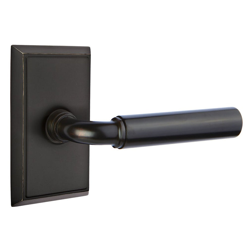 Emtek Manning Lever With Rectangular Rosette in Oil Rubbed Bronze finish