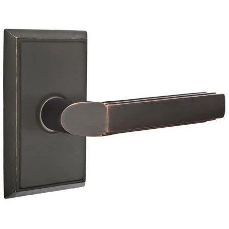 Emtek Milano Lever With Rectangular Rosette in Oil Rubbed Bronze finish