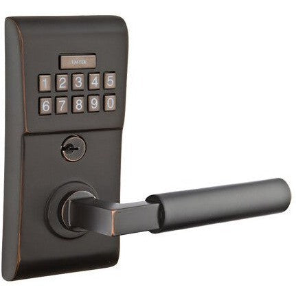 Emtek Modern Electronic Keypad Leverset with Hercules Lever in Oil Rubbed Bronze finish