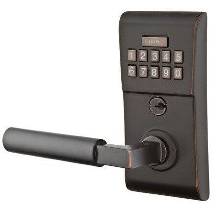 Emtek Modern Electronic Keypad Leverset with Hercules Lever in Oil Rubbed Bronze finish