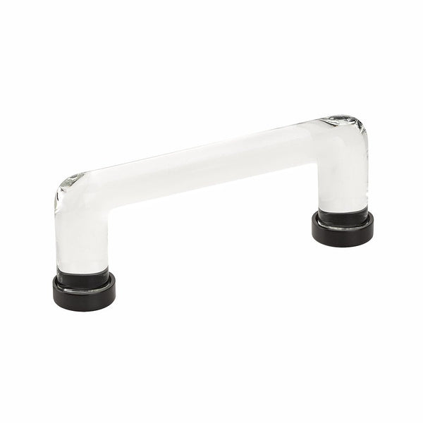 The Emtek Modern Glass Cabinet Pull, 4" Center to Center in Oil Rubbed Bronze finish