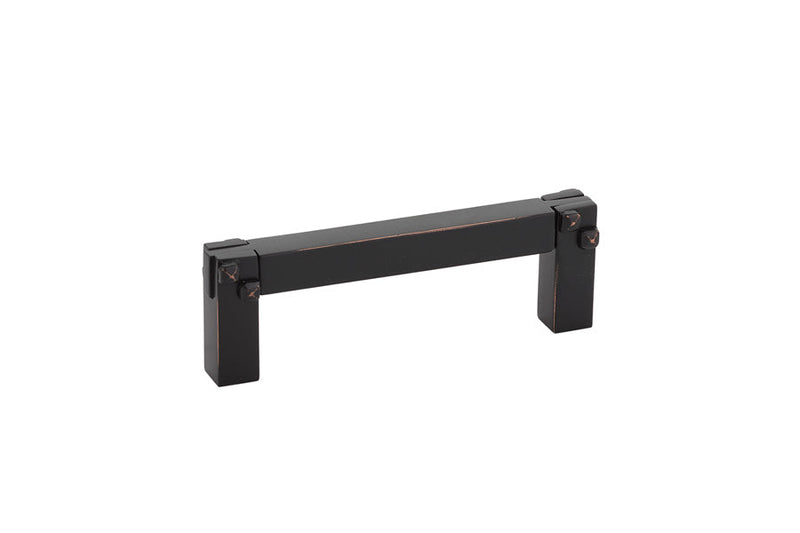 The Emtek Mortise & Tenon Cabinet Pull, 3" Center to Center in Oil Rubbed Bronze finish
