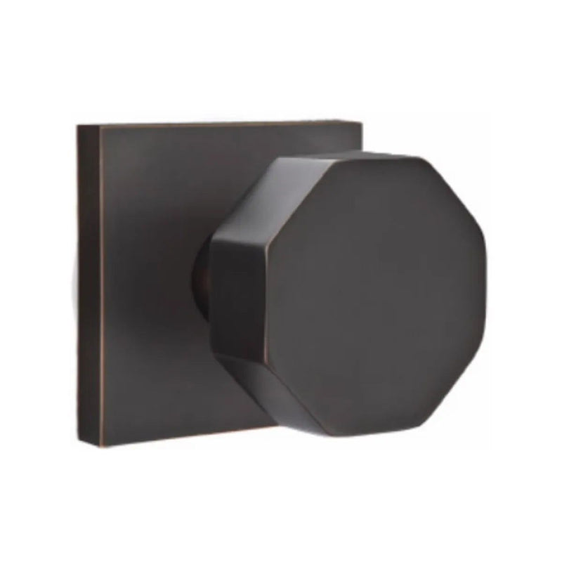 Emtek Octagon Knob with Square Rosette in Oil Rubbed Bronze finish