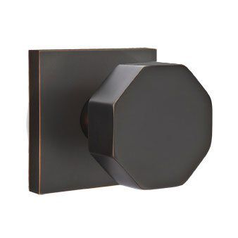 Emtek Octagon Knob with Square Rosette in Oil Rubbed Bronze finish