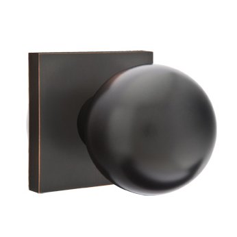 Emtek Orb Knob with Square Rosette in Oil Rubbed Bronze finish