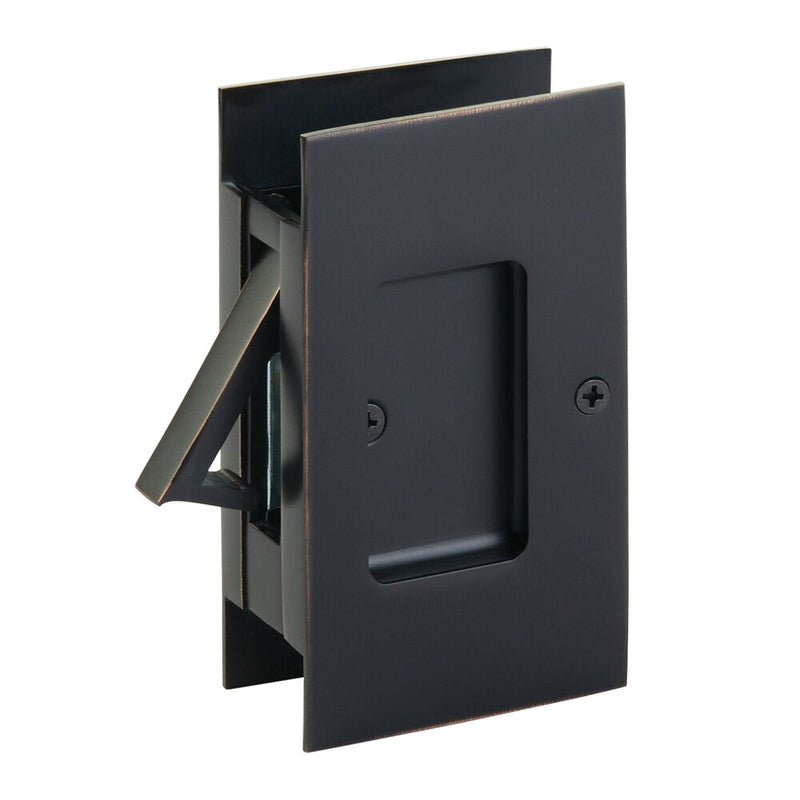 Emtek Passage Modern Rectangular Pocket Door Lock in Oil Rubbed Bronze finish