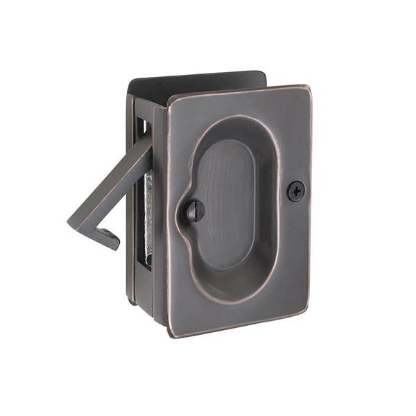 The Emtek Passage Standard Pocket Door Lock in Oil Rubbed Bronze finish