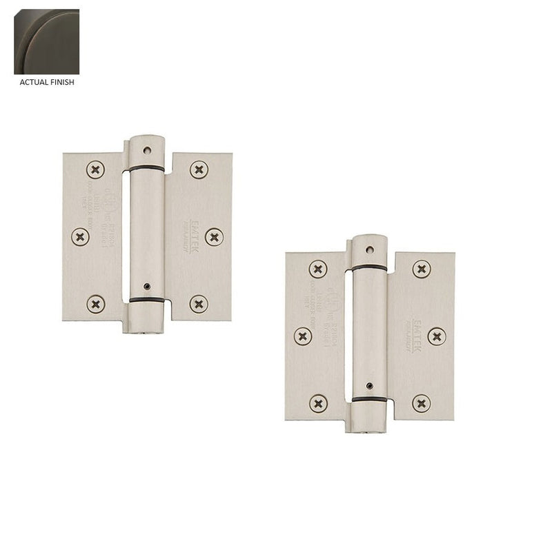 Emtek Plated Steel UL Listed Spring Hinge, 3.5" x 3.5" with Square Corners in Oil Rubbed Bronze finish
