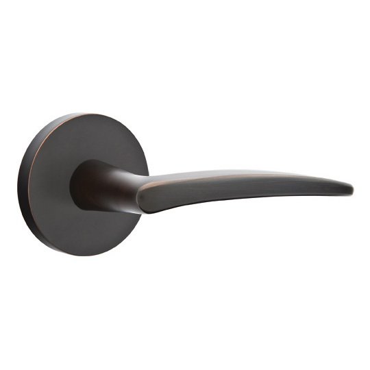 Emtek Poseidon Lever With Disk Rosette in Oil Rubbed Bronze finish