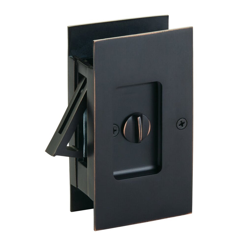 Emtek Privacy Modern Rectangular Pocket Door Lock in Oil Rubbed Bronze finish