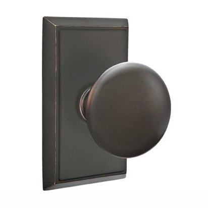 Emtek Providence Knob with Rectangular Rosette in Oil Rubbed Bronze finish