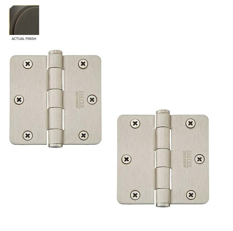 Emtek Residential Duty Solid Brass Plain Bearing Hinge, 3.5" x 3.5" with 1/4" Radius Corners in Oil Rubbed Bronze finish