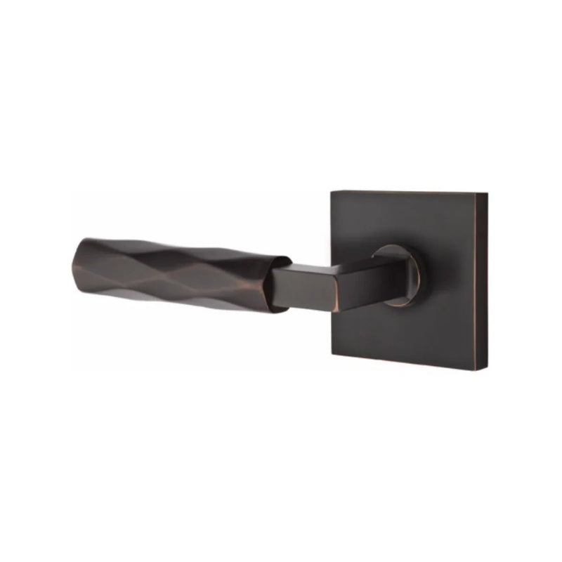 Emtek Select L-Square Tribeca Lever with Square Rosette in Oil Rubbed Bronze finish