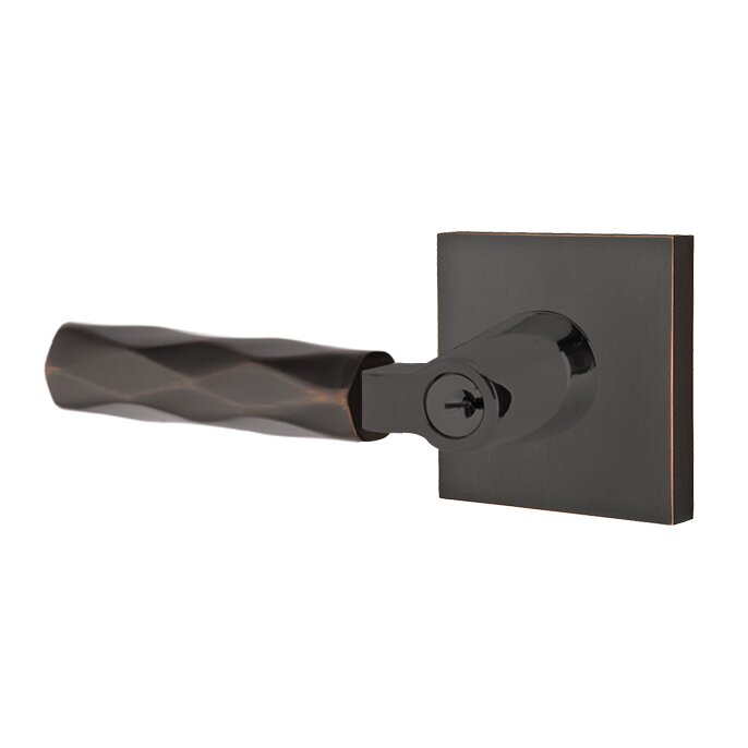 Emtek Select L-Square Tribeca Lever with Square Rosette in Oil Rubbed Bronze finish