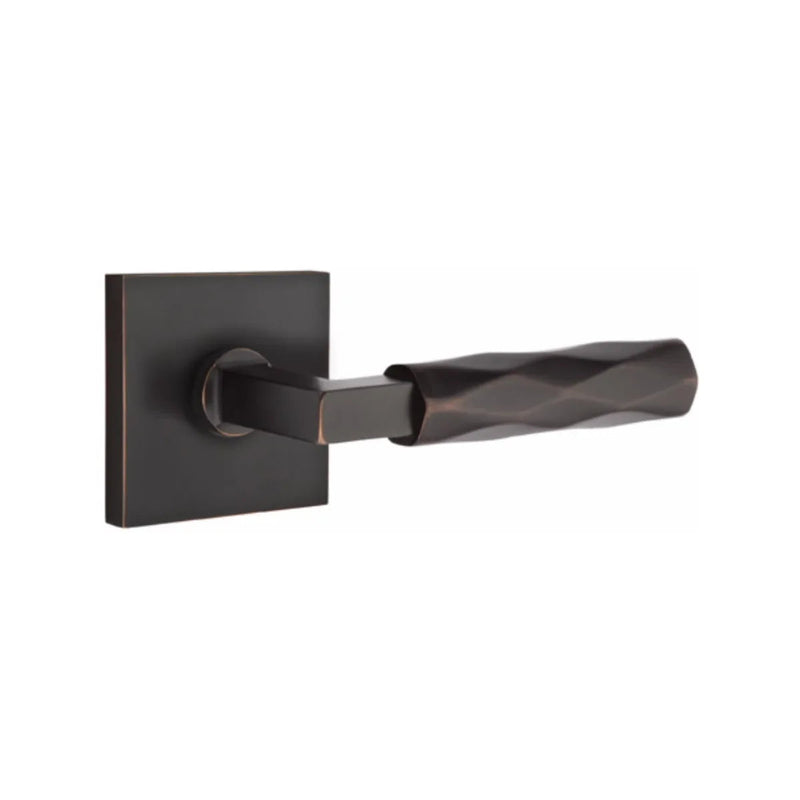 Emtek Select L-Square Tribeca Lever with Square Rosette in Oil Rubbed Bronze finish