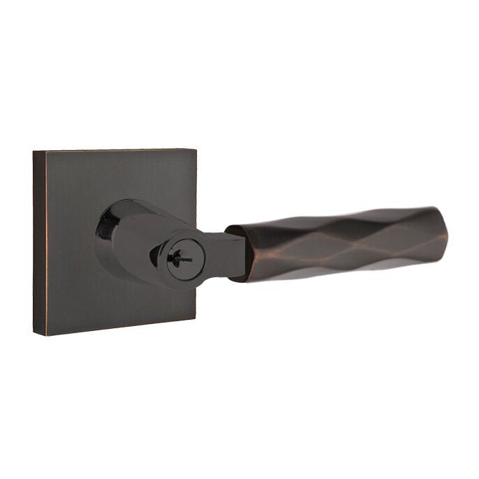 Emtek Select L-Square Tribeca Lever with Square Rosette in Oil Rubbed Bronze finish