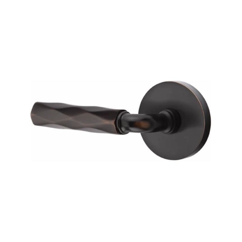 Emtek Select R-Bar Tribeca Lever with Disk Rosette in Oil Rubbed Bronze finish