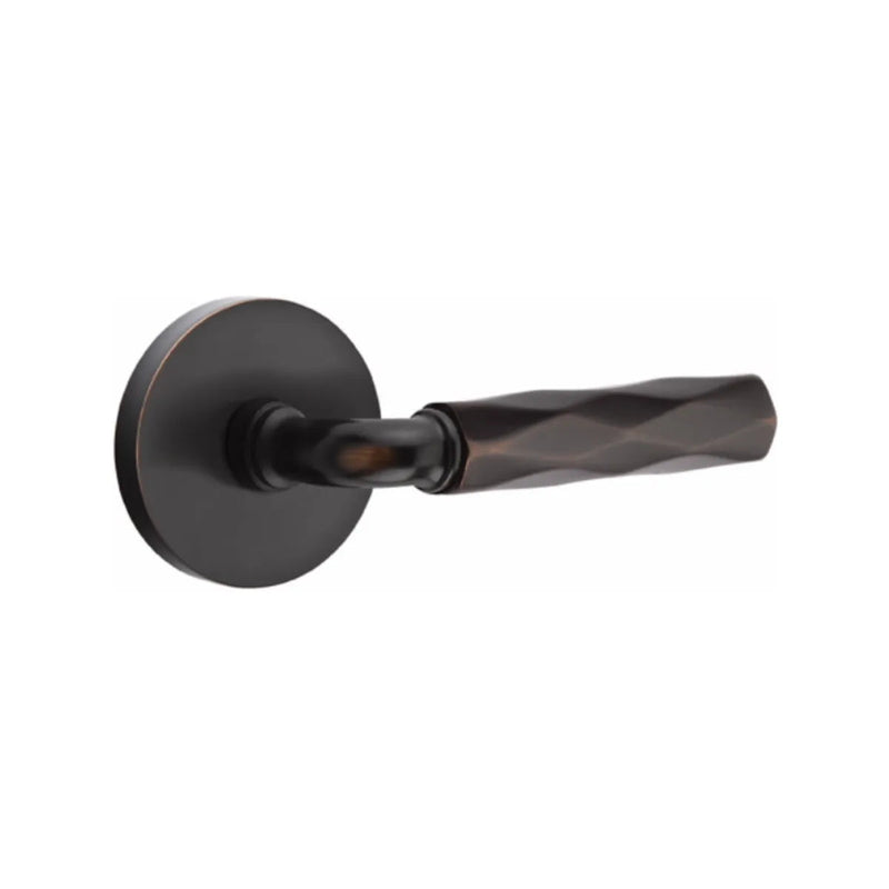 Emtek Select R-Bar Tribeca Lever with Disk Rosette in Oil Rubbed Bronze finish