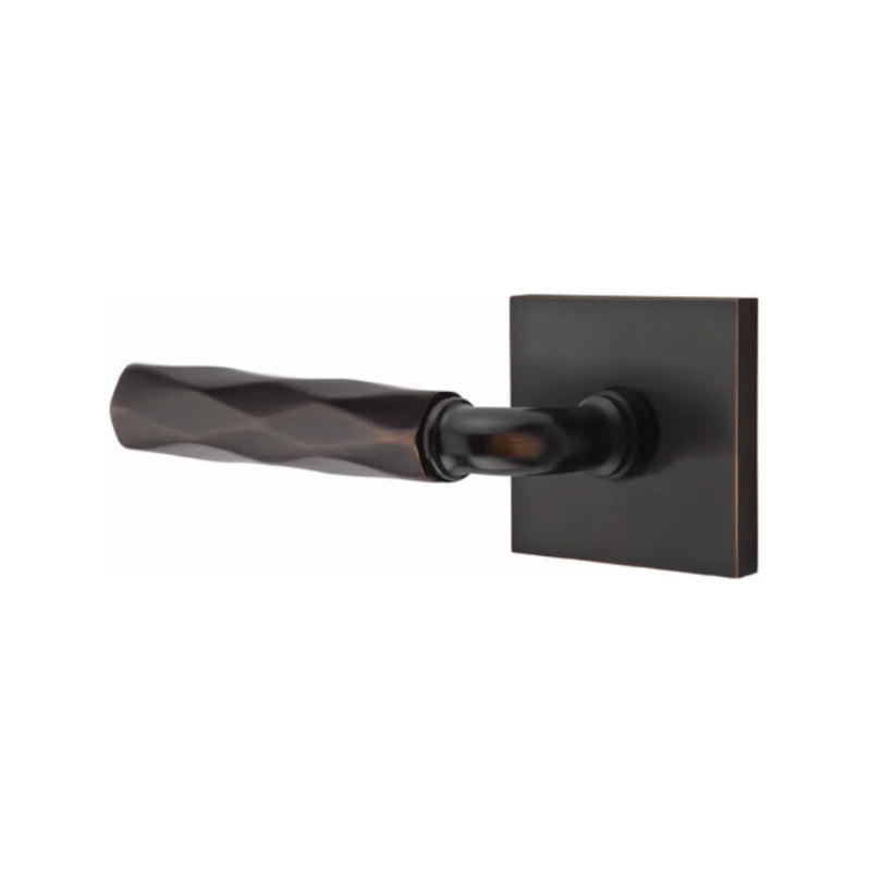 Emtek Select R-Bar Tribeca Lever with Square Rosette in Oil Rubbed Bronze finish