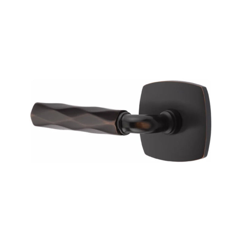 Emtek Select R-Bar Tribeca Lever with Urban Modern Rosette in Oil Rubbed Bronze finish