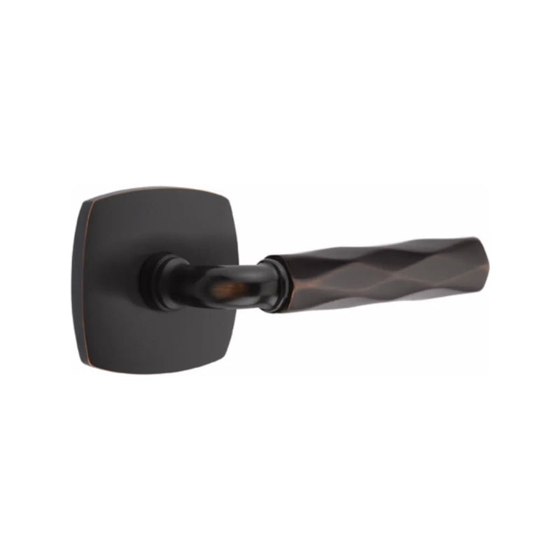 Emtek Select R-Bar Tribeca Lever with Urban Modern Rosette in Oil Rubbed Bronze finish