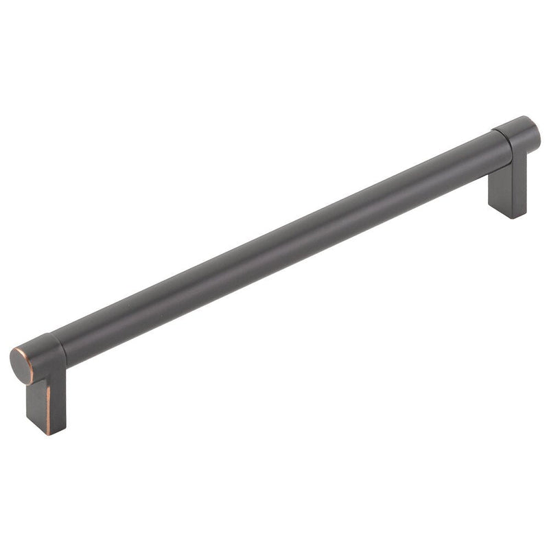 The Emtek Select Rectangular Stem Smooth Cabinet Pull in Oil Rubbed Bronze finish