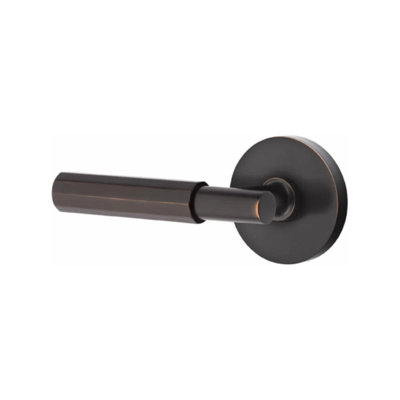 Emtek Select T-Bar Faceted Lever with Disk Rosette in Oil Rubbed Bronze finish