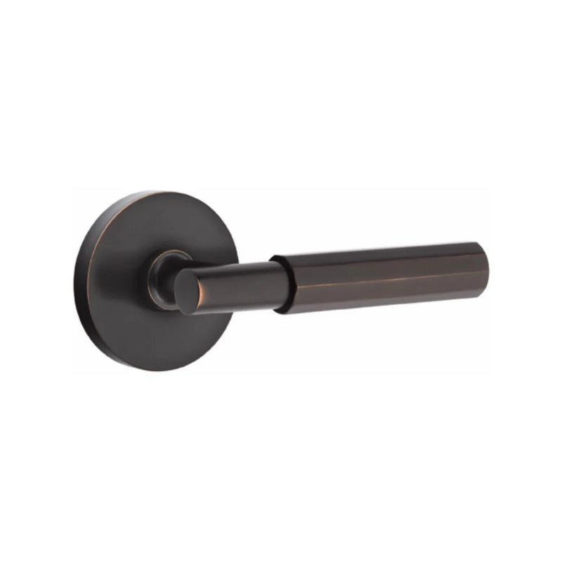 Emtek Select T-Bar Faceted Lever with Disk Rosette in Oil Rubbed Bronze finish