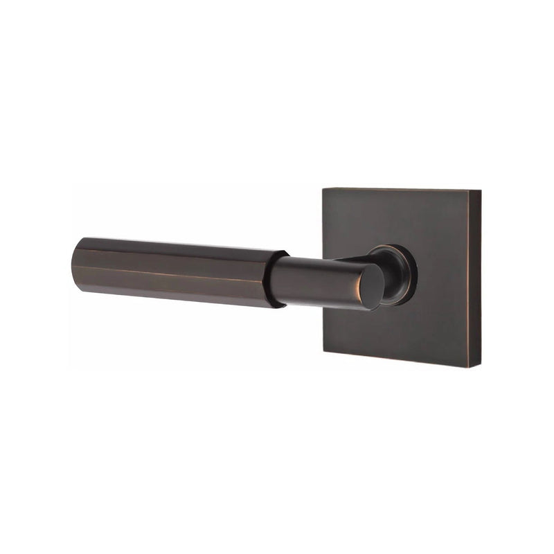 Emtek Select T-Bar Faceted Lever with Square Rosette in Oil Rubbed Bronze finish