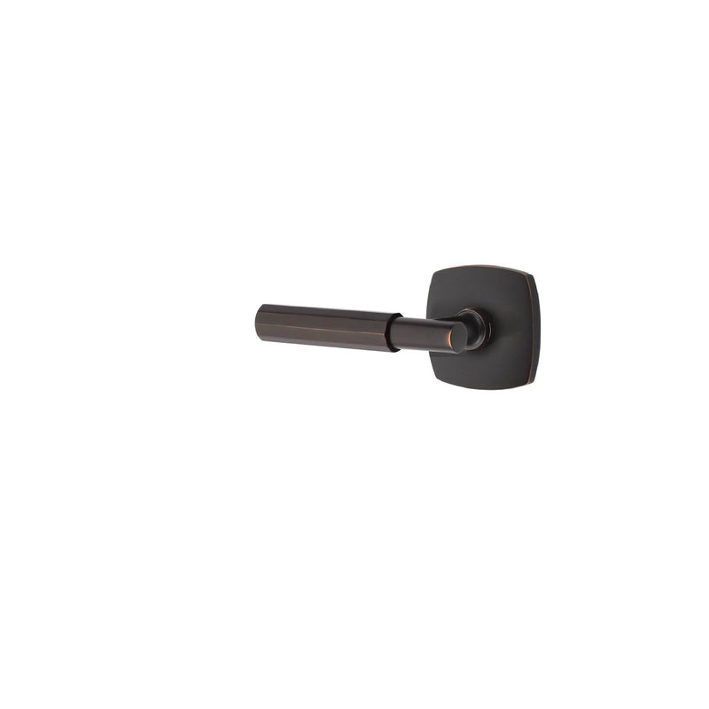 Emtek Select T-Bar Faceted Lever with Urban Modern Rosette in Oil Rubbed Bronze finish