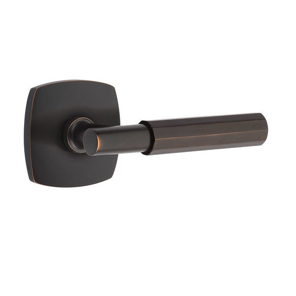 Emtek Select T-Bar Faceted Lever with Urban Modern Rosette in Oil Rubbed Bronze finish