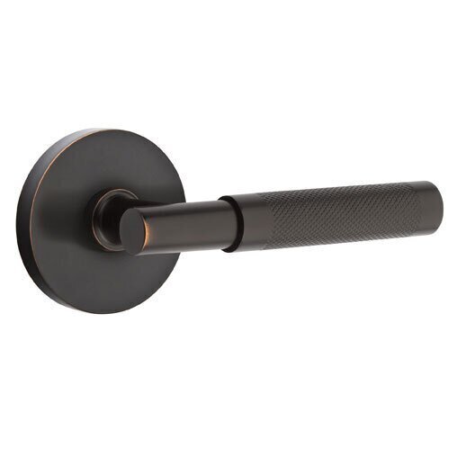 Emtek Select T-Bar Knurled Lever with Disk Rosette in Oil Rubbed Bronze finish