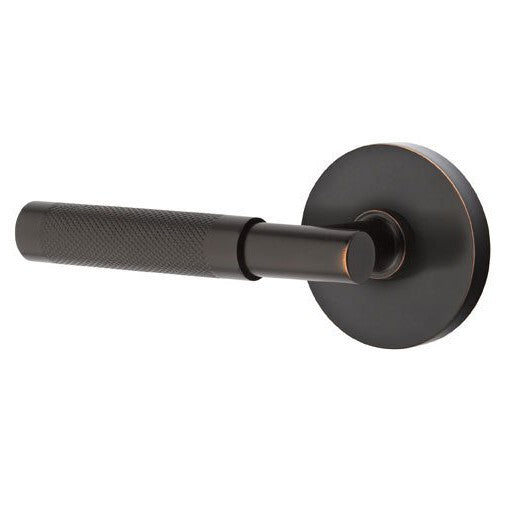 Emtek Select T-Bar Knurled Lever with Disk Rosette in Oil Rubbed Bronze finish