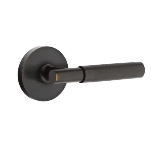 Emtek Select T-Bar Knurled Lever with Disk Rosette in Oil Rubbed Bronze finish