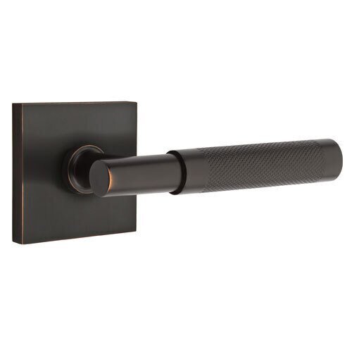 Emtek Select T-Bar Knurled Lever with Square Rosette in Oil Rubbed Bronze finish