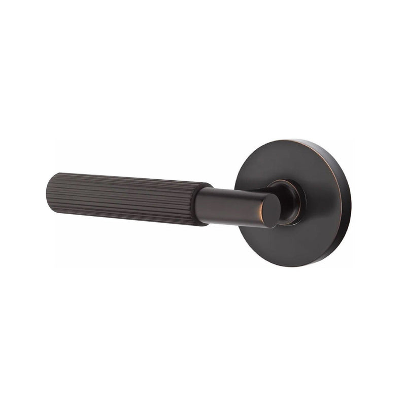 Emtek Select T-Bar Straight Knurled Lever with Disk Rosette in Oil Rubbed Bronze finish